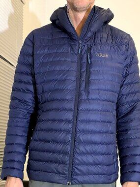 Rab Hooded Down Puffer Jacket Navy Men's XXL - As Is